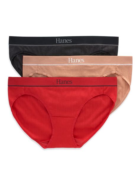 Hanes Originals Women S Bikini Underwear Soft Stretchy Ribbed Blend Pack Walmart