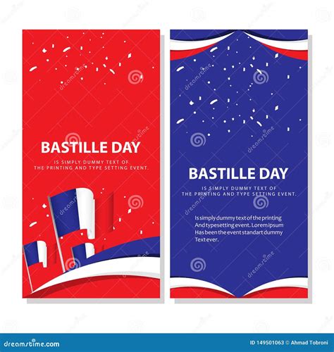 Happy Bastille Day Celebration Poster Vector Template Design