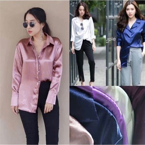 HOT เสอเชต ผาซาตน อยางด คอปก กระดมหนา เสอทรงสวย ผาไมบาง นมใสสบาย เนอเงางาม