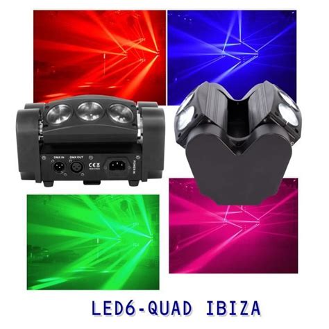 Pack 3 Jeux de Lumière 1 Lyre QUAD6FX 6x10W DMX Ibiza Light 2 Lyres