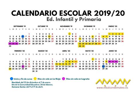 Calendario Escolar 2019 Y 2020 Para Imprimir