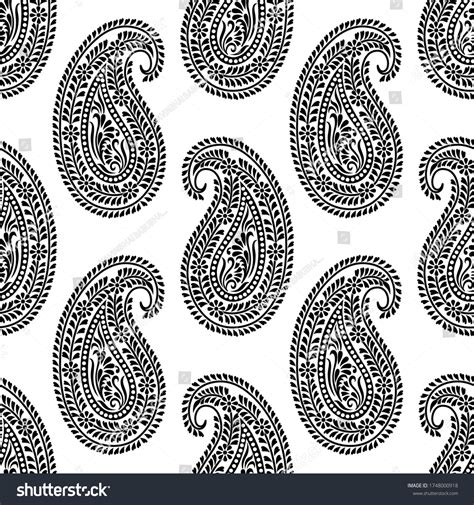 Simple Black And White Paisley Pattern