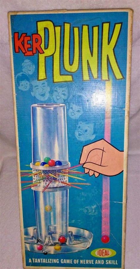 Vintage Kerplunk Ideal 1967 Original Box W Marbles Complete Game