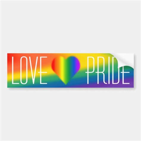 Gay Pride Bumper Sticker Rainbow Love Stickers Zazzle