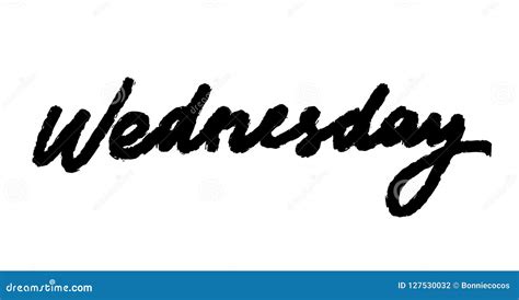 Wednesday Handwriting Font By Calligraphy Vector Illustration