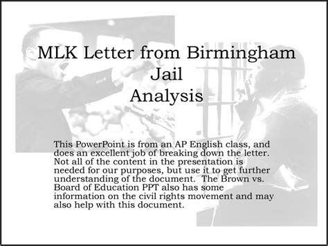 Letter From Birmingham Jail Analysis Questions Letter Resume