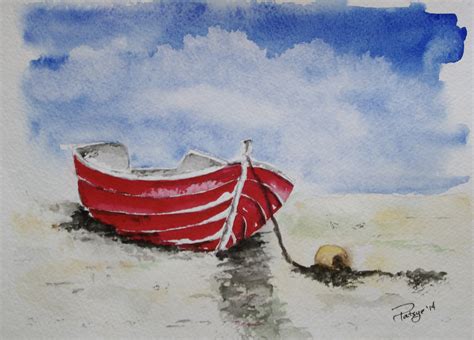 Row Boat Watercolor at PaintingValley.com | Explore collection of Row Boat Watercolor