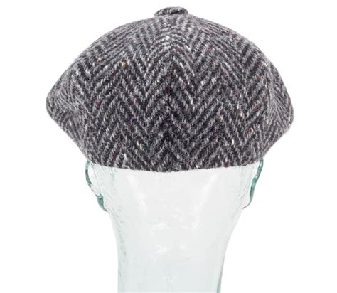 Herringbone Tweed Fitted Newsboy Cap By Jonathan Richard Real Irish