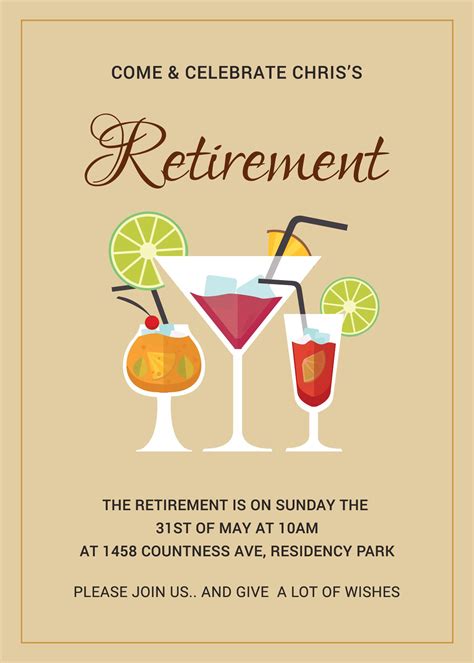 Printable Retirement Party Invitation Template