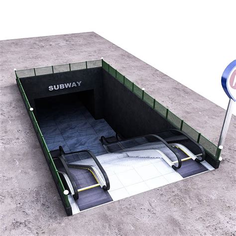Subway Entrance 3d Model By Nvere