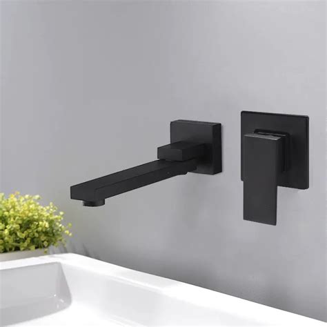 Bathroom Faucet Hot And Cold Water Wall Mount Mixer Modern Single Lever Handle Orbisify