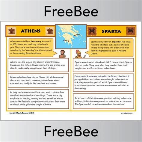 Athens And Sparta Ks2 Comparison Chart Primary History — Planbee