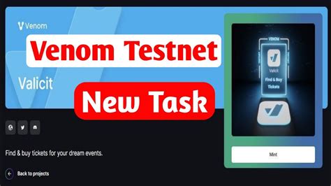 Venom Testnet New Task Valicit Nft Venom Testnet Youtube