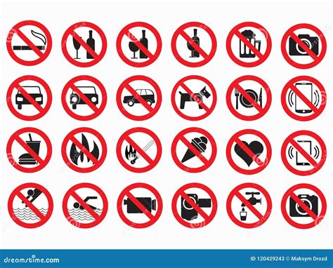 Prohibited Signs Cartoon Vector 30601971