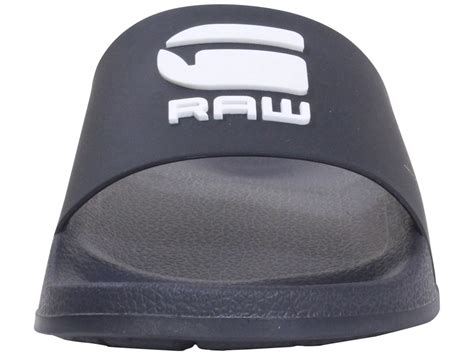 G Star Raw Mens Cart Iii Bsc Slides Sandals Logo Navywhite Sz 8 41