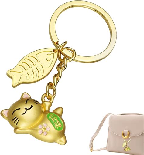 Cat Key Rings Good Luck Fortune Lucky Kitten Car Key Chain