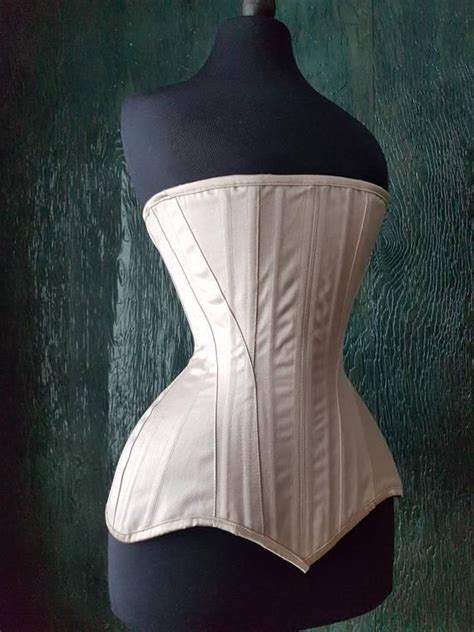 Glowing Edwardian S Bend Handmade Custom Corset In Natural Nude Ecru Satin Coutil Etsy