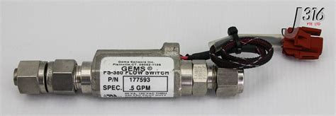 15328 GEMS COMPACT FLOW SWITCH FOR HIGH INLINE PRESSURE .5 GPM, PN 