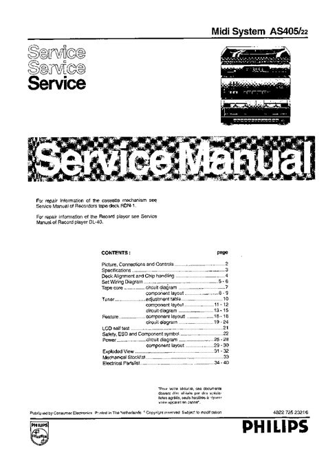 PHILIPS AS405 22 SERVICE MANUAL Service Manual download, schematics ...