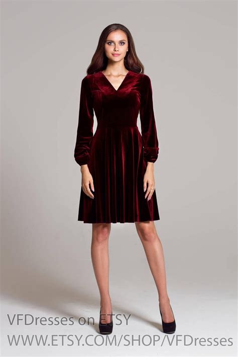 Burgundy Velvet Dress Burgundy Dress Special Occasion Dress Etsy