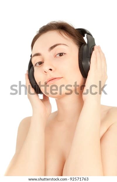 Beautiful Nude Woman Headphones Isolated On Stock Photo 92571763 Shutterstock