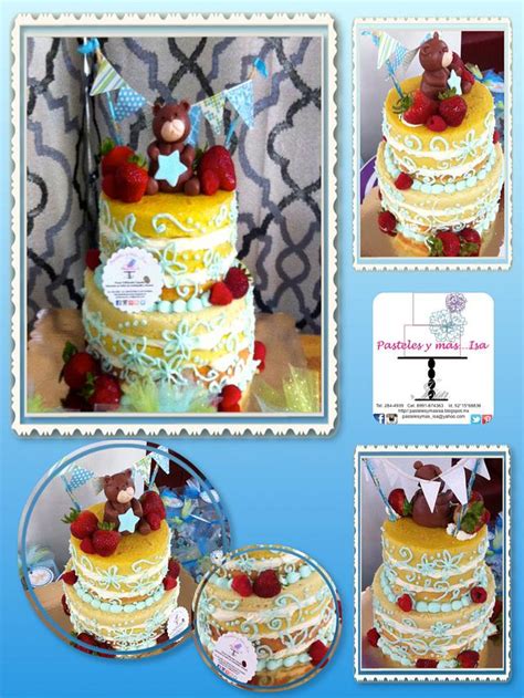 NAKED CAKE TEDDY BEAR Cake by Pastelesymás Isa CakesDecor