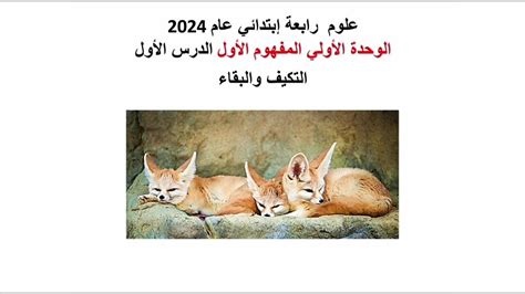 علوم الصف الرابع الابتدائي ترم أول عام 2024 الوحدة الأولي المفهوم الأول