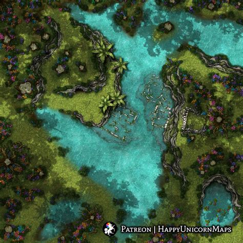 Jungle Lake Battlemap X R Dndmaps