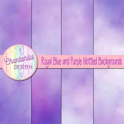 Free Royal Blue And Purple Digital Paper Backgrounds With Mottled Designs