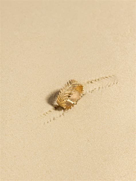 Solid Gold Leaf Ring 14k Gold Leaf Ring Wide Leaf Ring Etsy