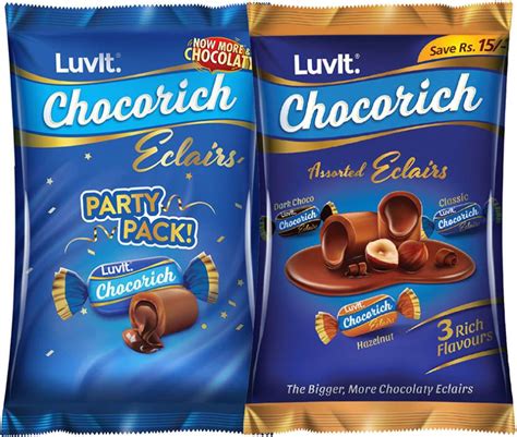 Luvit Chocorich Assorted Eclairs Birthday Party Pack Hazelnutdark