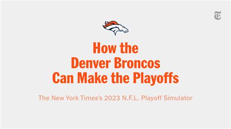 How The Denver Broncos Can Make The Playoffs Through Week 17 The New