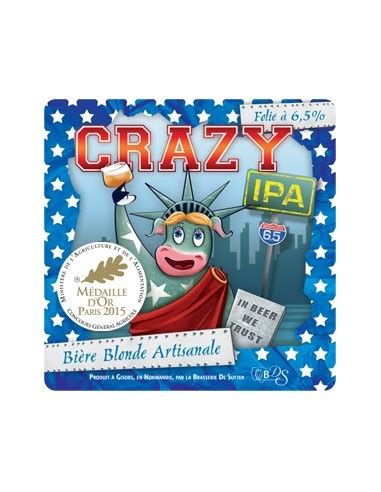 Bière Blonde Crazy IPA 33 cl Brasserie de Sutter Chai N5