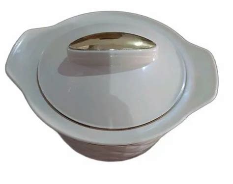 Plain White And Golden Modware Insulated Hot Pot Model Name Number Koh E Noor Capacity 2000g