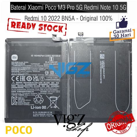 Jual Baterai Xiaomi Poco M3 Pro 5G Redmi Note 10 5G Redmi 10 2022 BN5A