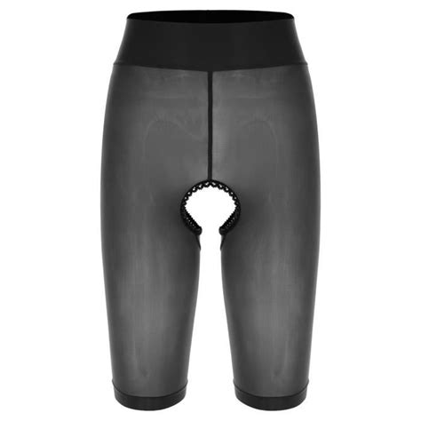 YOOJIA Short Ouvert Femme Sexy Stretchy Legging Court Transparent Sous vêtements Lingerie de