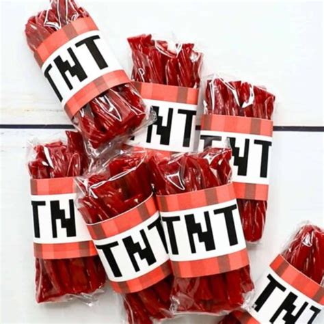 Minecraft TNT Party Treats (Free Printable)