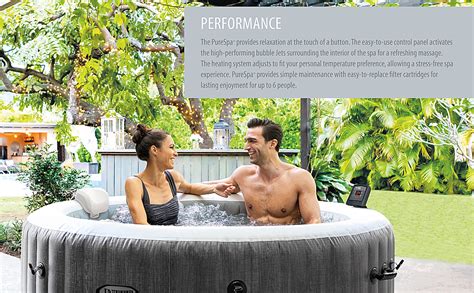 Intex Greywood Deluxe Person Inflatable Portable Hot Tub Spa W Led Light Gray E Best Buy