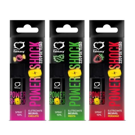 Power Shock Spray Eletrizante Beijável ml Sabores Sex Shop Fascinação