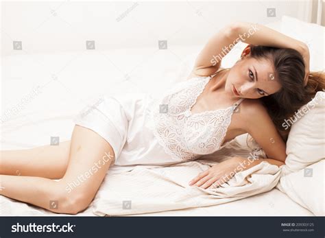 Sexy Beautiful Brunette Lingerie Woman Posing Stock Photo Shutterstock