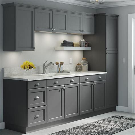 Hampton Bay Easthaven Shaker Assembled 36x34 5x24 In Frameless Sink Base Cabinet With False