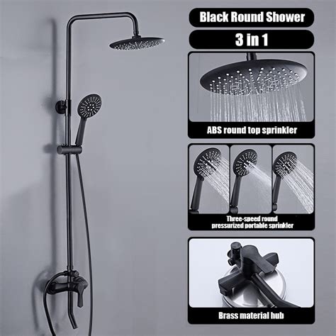 Cod Black Shower Set For Bathroom With Faucet Bidet Stainless Steel Shower Set In Hot