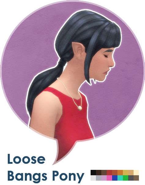 Loose Bangs Pony By Leh Gaming Junes Twin Tails Sims 4 Clipart