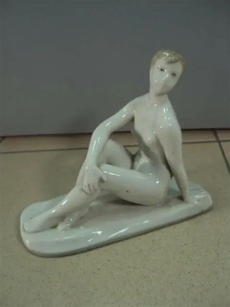 NAKED NUDE WOMAN Girl USSR Porcelain Figurine Verbilki Vintage 4796u