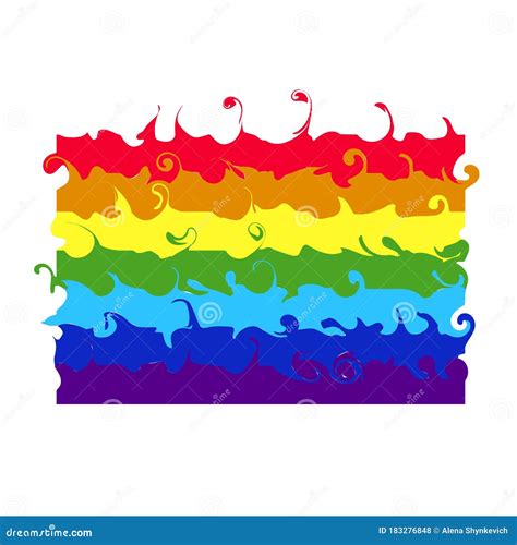 Bandeira Do Orgulho Gay Versão De Seis Faixas Ilustração Do Vetor De Suporte Lgbt Ilustração