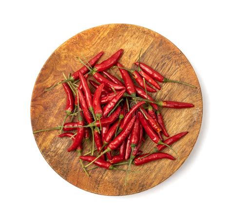 Small Red Hot Chili Peppers Isolated On White Background Stock Photo