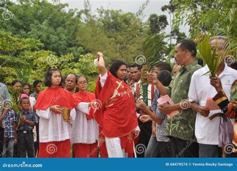 Palm Sunday In Batam Indonesia Editorial Image