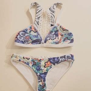 Swim Stripped Halter High Neck Retro Strappy Bikini Poshmark