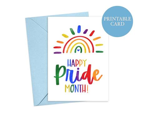 Happy Pride Month Card Rainbow Card Gay Pride Card LGBTQ LGBTQ Card Coming Out Card Instant