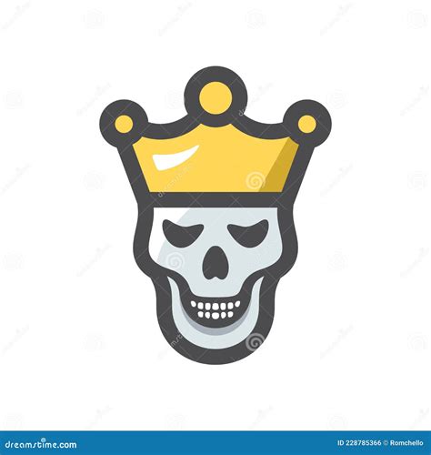 Skull King Crown Vector Icon Cartoon Illustration Stock Vector